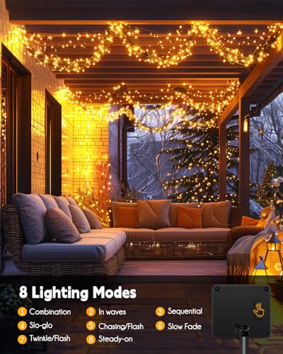 Solar String Lights for Outside (Warm White-new / 19.6Ft)
