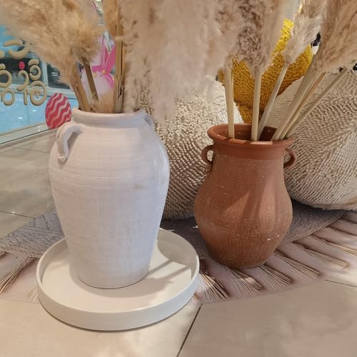 Ceramic Plant Saucer Pot Tray 14.5 Inch (14.5in(1 Pack) / Frosted White)