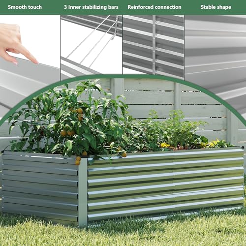 6x3x3ft Raised Garden Bed Outdoor (Silver / 6x3x3 FT-2PC)