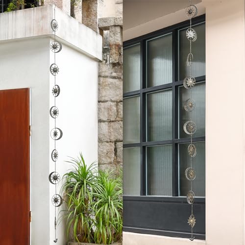 Decorative Sun and Moon Rain Chain (Copper Sun)