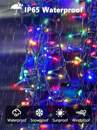 Solar Christmas Lights Outdoor 2 Pack 200 LED 66FT String Light Multicolor (Multicolor / 2 Pack)