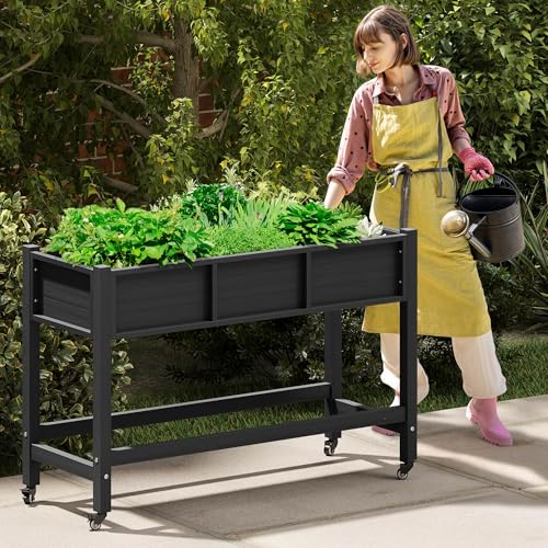 Raised Garden Bed HDPE (47x18x31in / Black)