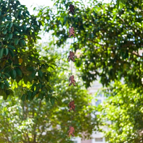 10.7FT Rain Chains for Gutter with 10 Orangutan Cups (Orangutan)