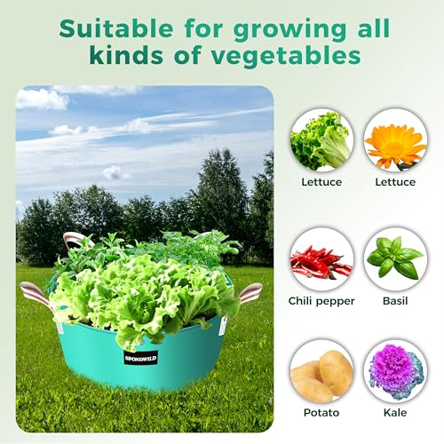 2 Pack 100 Gallon 3 Grids Plant Grow Bags for Vegetables (100 gallon)