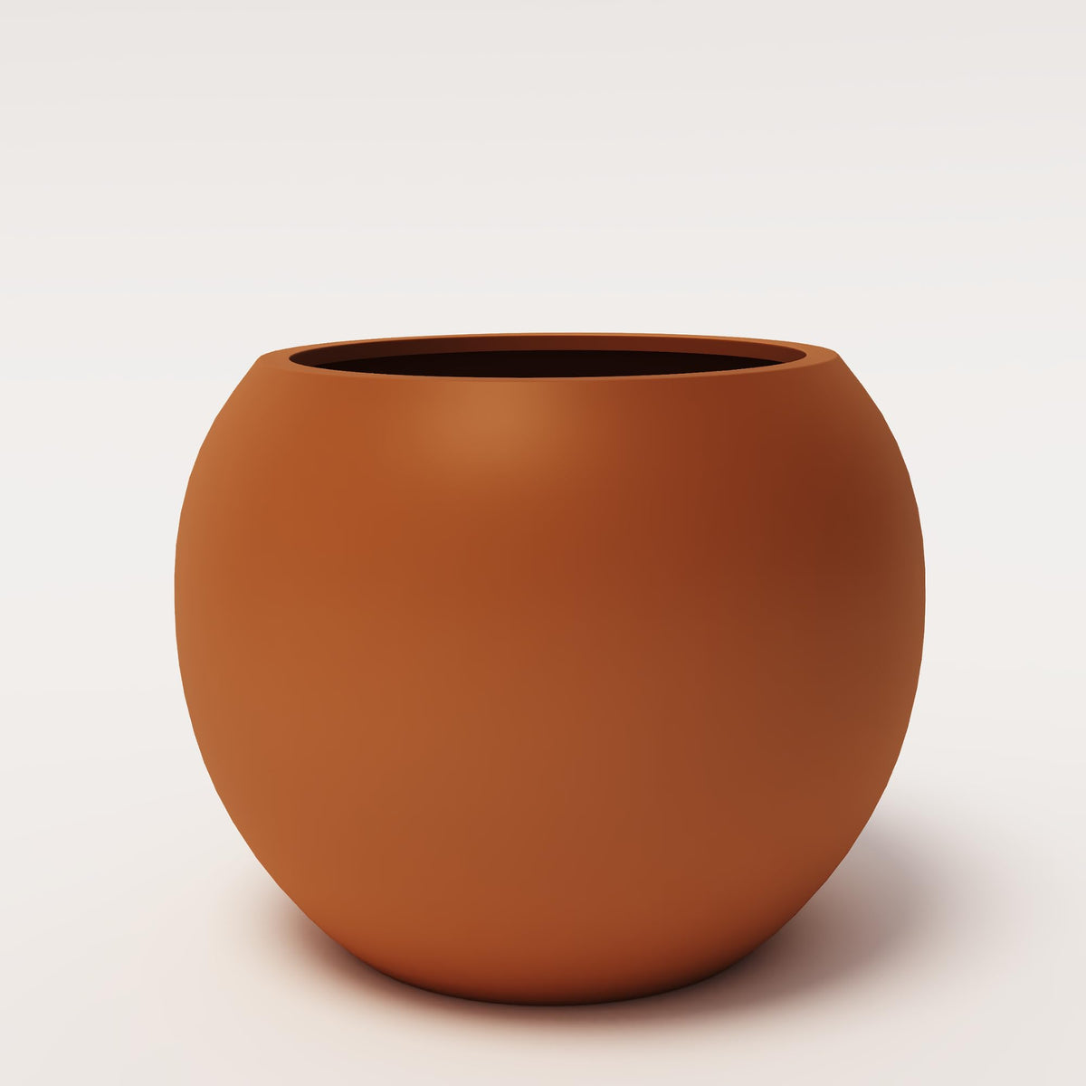 Premium Mt Sherman Fiberstone Sphere Planter for Indoor Outdoor Use (Terracotta / Large 21.1''D x 16.7''H)