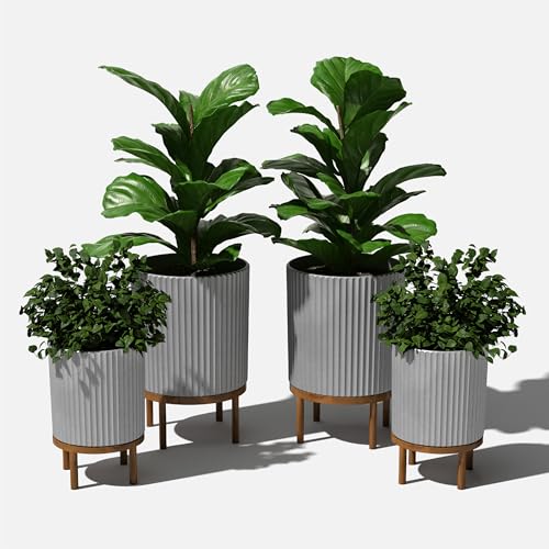 Demi Series Raised Duo Planters (Gray/Brown / Bundle - 2 Pack)