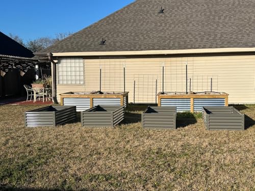 Anleolife 6 Bed 4ft Round & 6x3ft Rectangle Raised Bed Set
