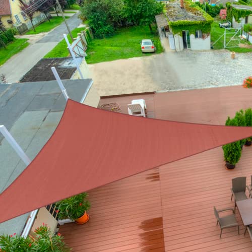 12'x12'x17' Sun Shade Sail Rust Red Curved Triangle (Rust Red / 1 2' X 1 2' X 1 7')