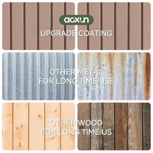 6x4 FT Shed Outdoor Storage Shed with Floor Brown (Brown / 6'x4')