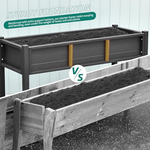 Raised Garden Bed HDPE (47x18x31in / Black)