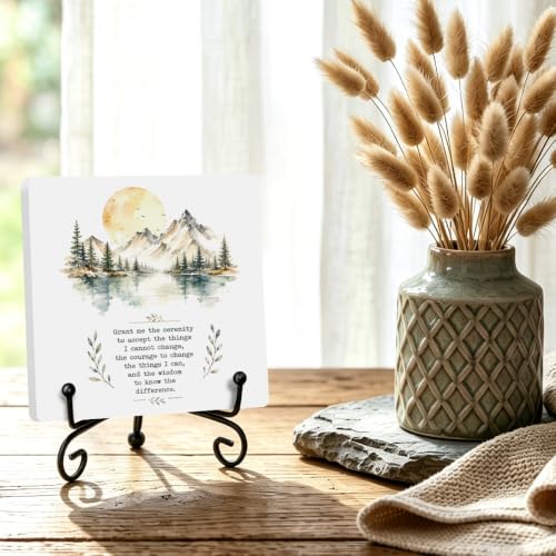 Motivational Quote for Home Office Book Shelf Table Decor 6.3x6.3 Inch 12 (Multicolor 1735 / Wooden sign with iron frame（6.3 x 6.3 inches）)
