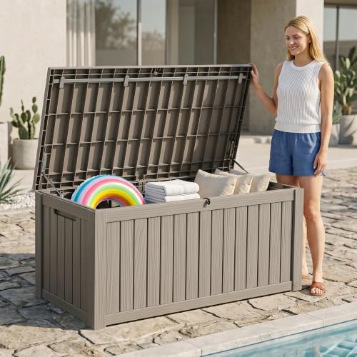 180 Gallon Resin Deck Box (Grey / 181 Gallon)
