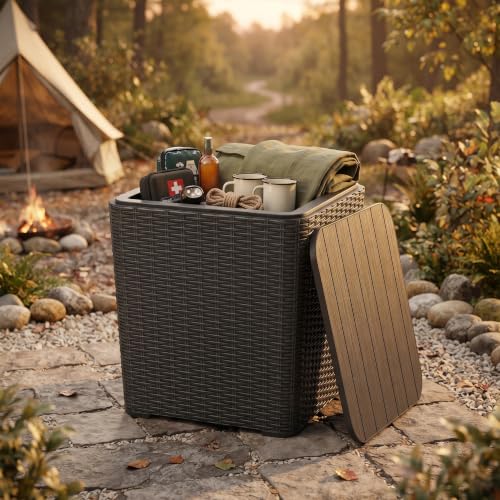 20 Gallon Outdoor Storage Deck Box (Black / 20 Gallon)