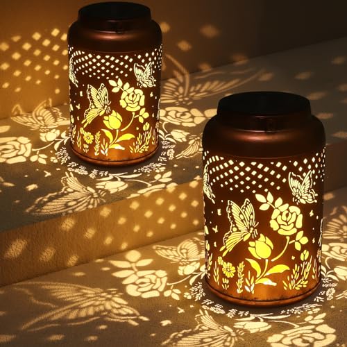 2 Pack Solar Lanterns Outdoor Waterproof (2 Count)