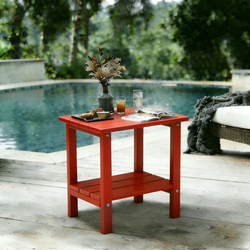 Adirondack Outdoor Side Table (Red)