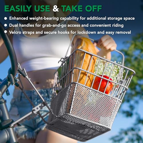 Wire Bike Basket Front for All Ages (Silver / Wire Bike Basket)