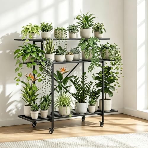 3 Tier Heavy Duty Plant Stand with Wheels