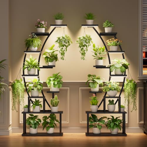 2 Pack Plant Stand Indoor with Grow Lights