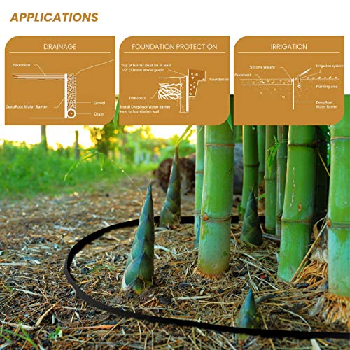 Water & Bamboo Root Barrier (24-Inch by 300-Feet Roll, 40mil Thickness / 40mil Thickness)