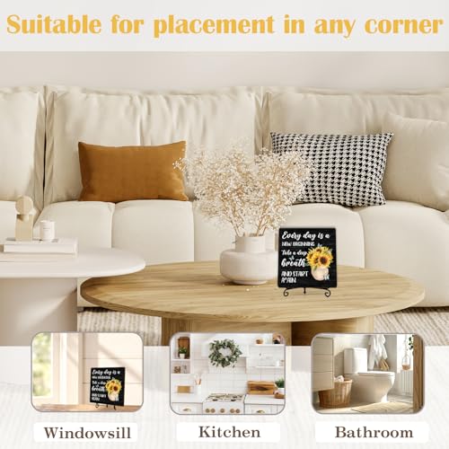 Sunflower Wooden Rustic Farmhouse Decor for Home Desk Shelf Tabletop (Retro Sunflower 6)