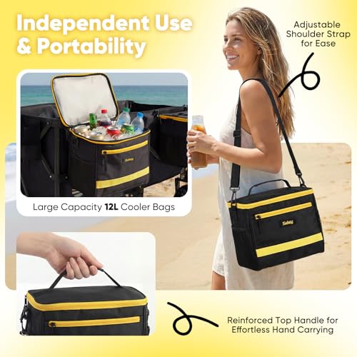 Heavy Duty Beach Wagon with 9" Big Sand (Black)