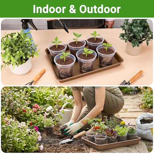 3 Packs Plant Saucers for Indoors (13 Inch / Brown)