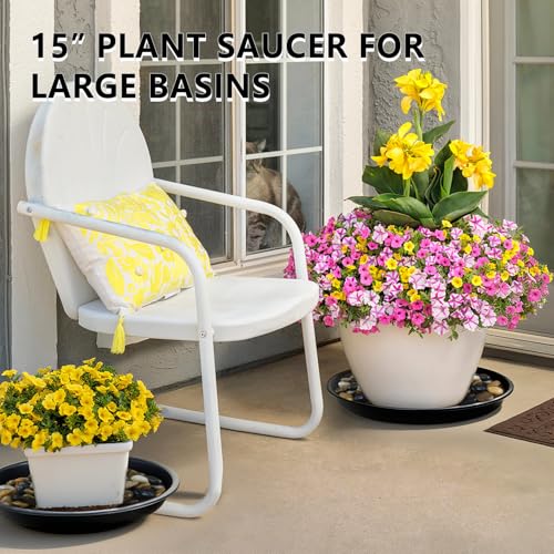 6 Pack 15 Inch Black Plant Saucers (Black / 15-inch (6 pack) Black)