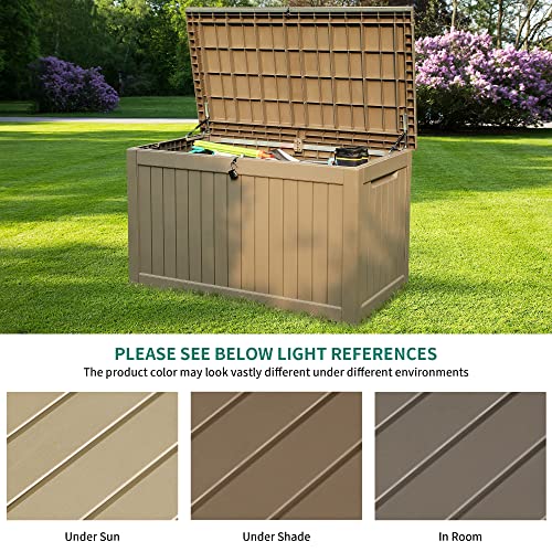 XXL 230 Gallon Large Outdoor Storage Deck Box for Patio Furniture (Taupe / 230 Gallon)