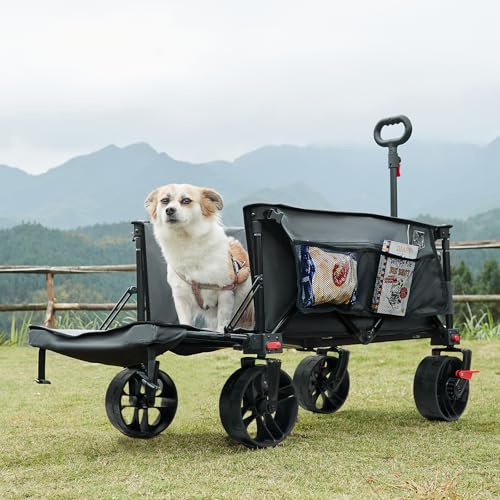 47" L Collapsible Folding Wagon with Tailgate & Brake (Gray / 250L)
