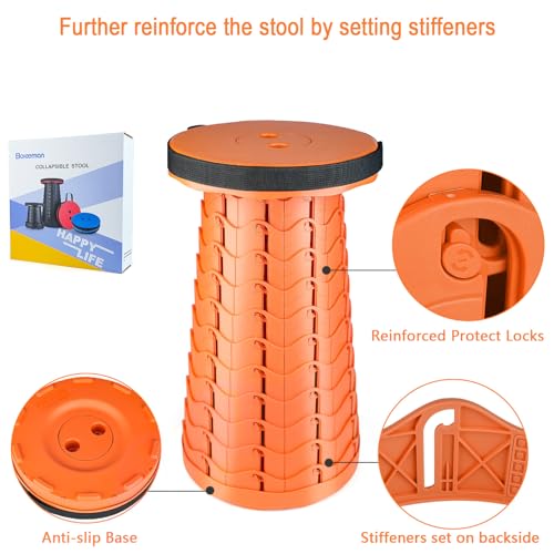 Upgraded Folding Stool Lightweight Yet More Sturdy with Load Capacity 400lbs Portable Collapsible Stool for Camping Fishing Hiking BBQ