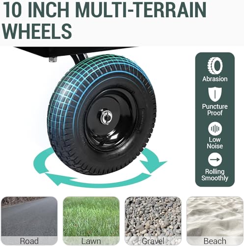 Heavy Duty Steel 1100 Lb Wagon Garden Carts with Removable Side Panels Turn Into Flatbed (1100LBS)