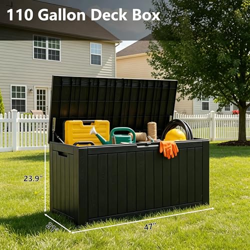Outdoor Storage Box (Black / 110 Gallon)