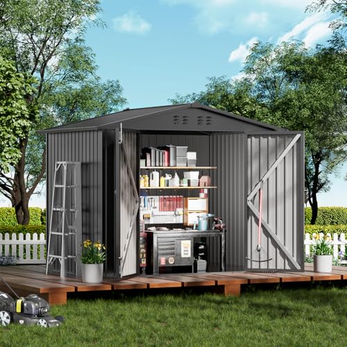 Shed Outdoor Storage Shed Metal (Gray / 8'*6')