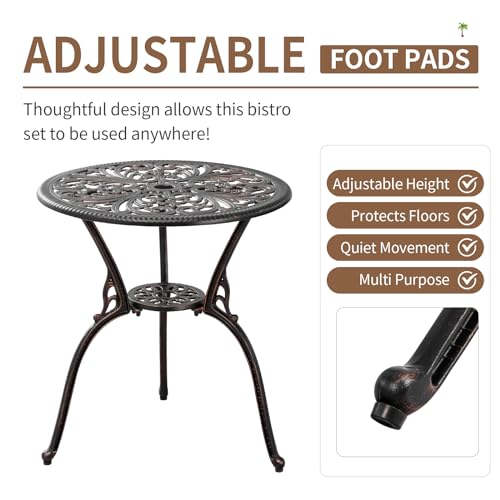 3 Piece Cast Aluminum Bistro Set