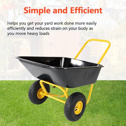 Dual Wheel Wheelbarrow (Yellow+black)