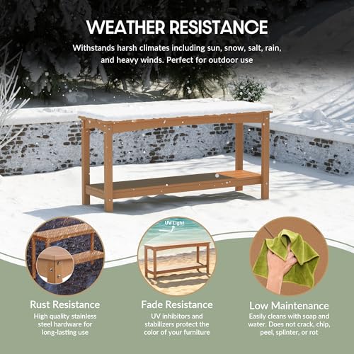 Malibu 55" Outdoor Patio HDPE Adirondack 2 (Teak)