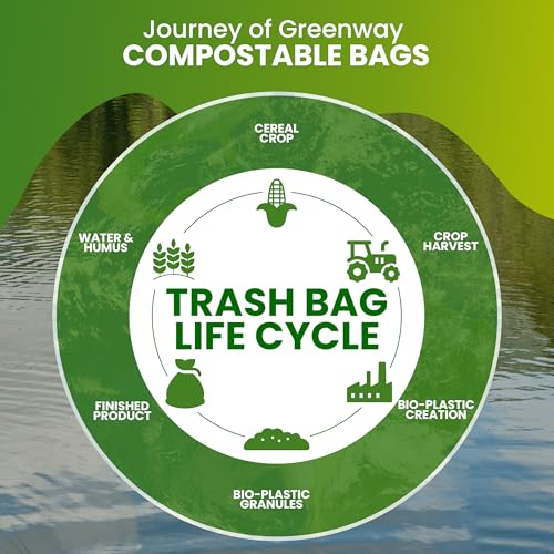 3 Gallon Compostable trash Bags with Handles (3 Gallon, 100 Count)