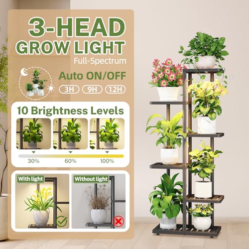 Plant Stand with Grow Light Indoor Outdoor