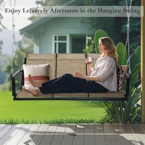 Textilene 3 Seat Hanging Swing (Coffee)