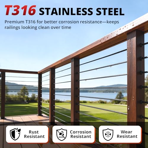1 8" Black Stainless Steel Cable for Railing 500FT (500FT / 1/8" Black Stainless Steel Cable for Railing)