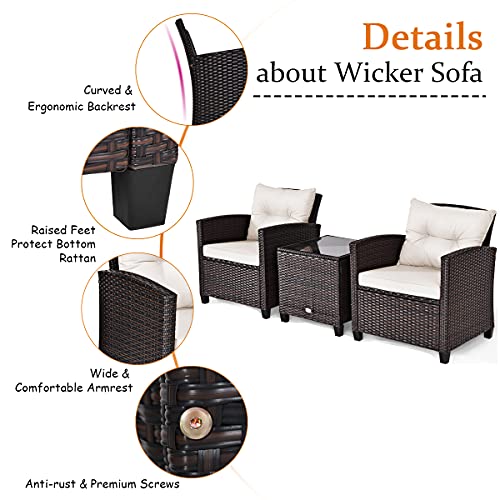 3 Pieces Patio Furniture Set (3 Count)