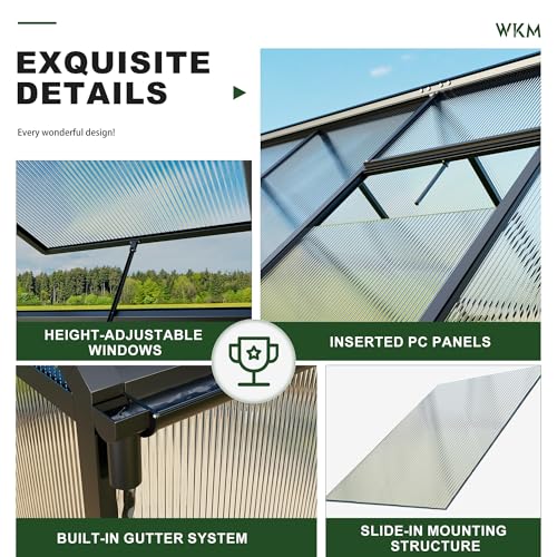 8x14 FT Walk in Polycarbonate Greenhouse for Outdoors (8x14 FT)