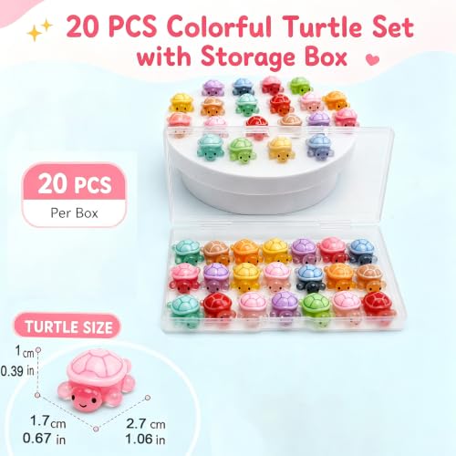 20 Pcs Mini Resin Animals Turtles Figurines Glow in The Dark