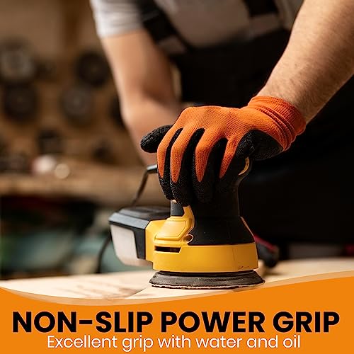 20 Pairs Orange Small Work Gloves (Small (Pack of 20 Pairs) / Orange)