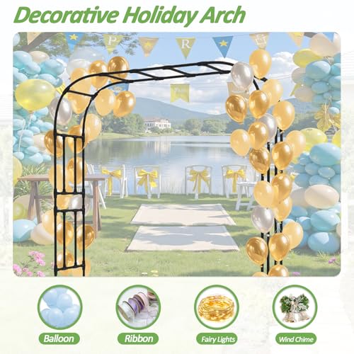 Thickened Metal Garden Arch (98（L）*94(H)*16(W)IN)