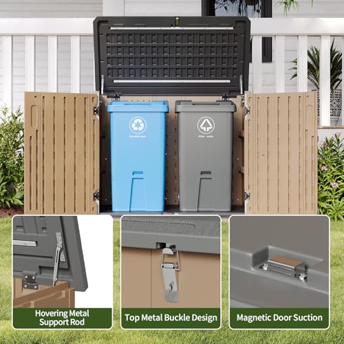 Outdoor Storage Cabinet 35 Cu.Ft 2 Shelves (Brown / 35 Cu.Ft)