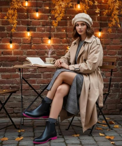 Women's Ankle Rain Boots Waterproof Chelsea Boots