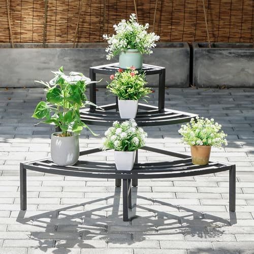 Black Corner Plant Stand Ourdoor