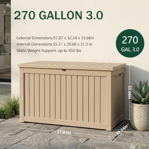 Outdoor Storage Box (Grey / 270 Gallon 3.0)