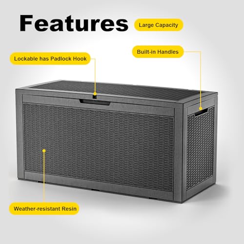 120 Gallon Waterproof Deck Box (Black / 120 Gallon)